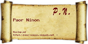 Paor Ninon névjegykártya